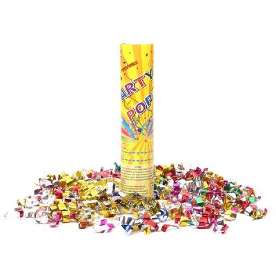 China Gold Metallic Foil Streamer Party Confetti Cannon 20cm Disposable for sale