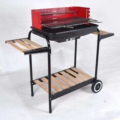 China Easily Assembled Patio Backyard Meat Cooker With Side Table Charcoal BBQ Grill for sale