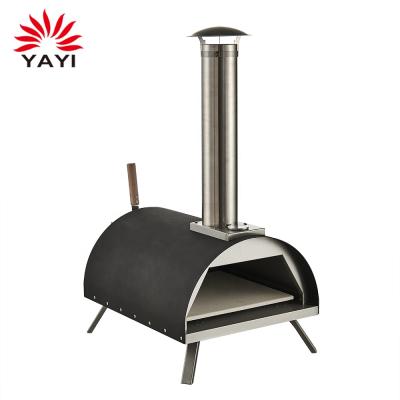 China Outdoor Wooden Fired Black Pizza Oven Portable Pizza Oven for sale