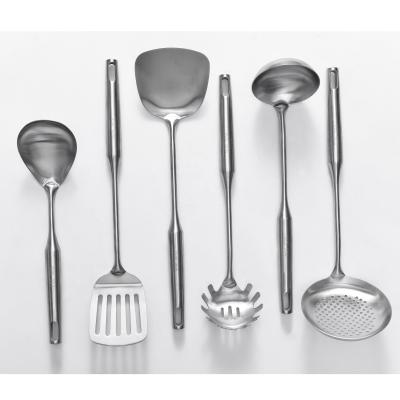 China Best 6pcs Sustainable Selling Modern Round Handle 304 Kitchen Cooking Tool Utensils Accessories Set for Restaurant and Hotel for sale