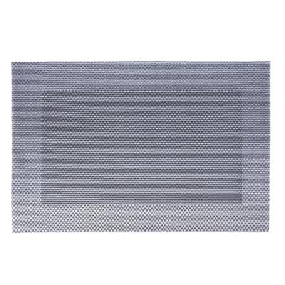 China Customized Viable Size Table Mat Frame Water Proof Gray PVC Weaving Plastic Table Place Mat Set Heat Resistant for sale