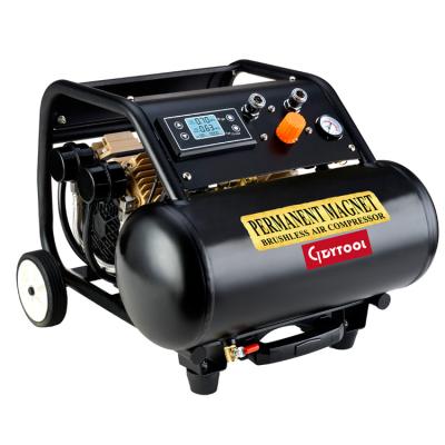 China OIL-LESS Air Compressor 2HP 15L Brushless Tank, 4 Gallon 1500W GDY-990K Tank Quiet Portable Oil Free Low Noise Air Compressor GDY-990K for sale