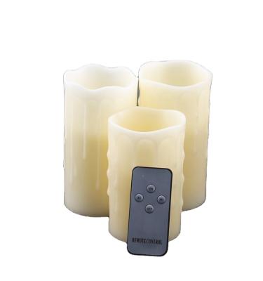 China Hot Selling Flameless 3 Inch Battery Operated Candle Flameless Candle Led Four Key Controller Remote Candles for sale