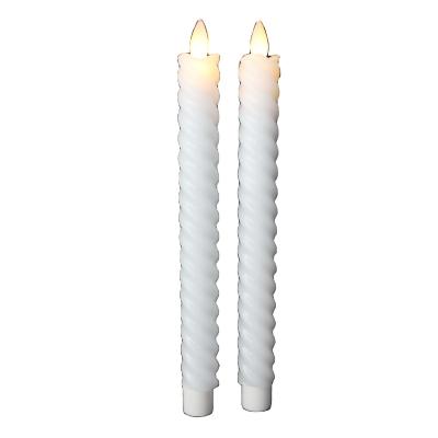 China Weddings Flickering Candle Flameless Candles With Out - 10Inch LED Candlesticks Realistic 3D Flame With Ivory Wick Real Wax for sale