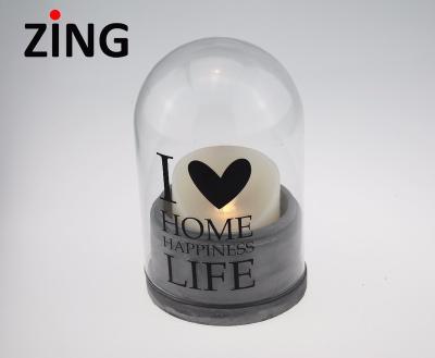 China Home Decor Cement Scented Candle Jar Unique Love Series Containers With Glass Lid for sale