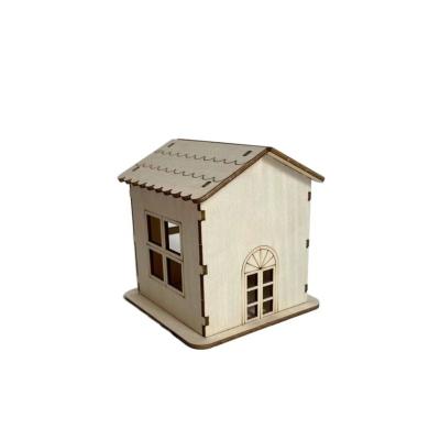 China Jigsaw Wooden Jigsaw House Safety Wooden Jigsaw House Children's Educational Toys 3D Modeling Toys for sale