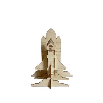 China Three-Dimensional Children's DIY Educational Wooden Toys STUFFED A Set Of Space Shuttle Parts Puzzle Brain Development for sale