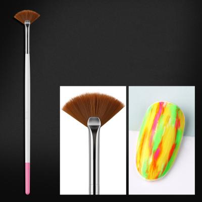 China Professional Nail Art Brushes Gradient Pen Nail Art Builder Drawing Painting Fan UV Polish Brush for sale