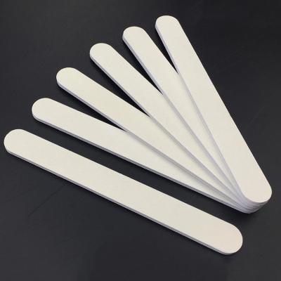 China Custom Nail Care Logo Nail Files 100/180 White Nail File Professional Washable Nail File for sale