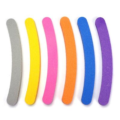 China Nail Care Custom Printed Nail Files 100/180 Professional Grit Nail Files Banana Sponge Nail File Buffer for sale