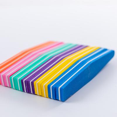 China Nail Care Custom Nail Files 100/180 Double Sided Block Nail Folder PVC Bag Packing Diamond Sponge Nail File Buffer for sale