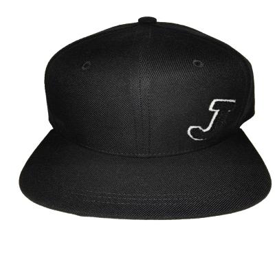 China breathable & Custom Waterproof Black Wool 6 Panel Snapback Hat Sports Hip Hop Flat Cap Hat With Towel Embroidery for sale