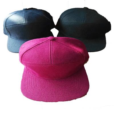 China breathable & Waterproof 7 Panel Melton Wool SNAPBACK Hats Winter Snapback Hats Sport Hip Hop Hat for sale