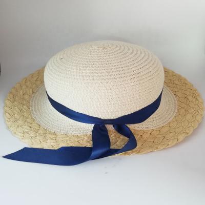 China Character fashion 100% PAPERSTRAW WOMEN'S STRAW HAT with ribbon strap decoration for sale