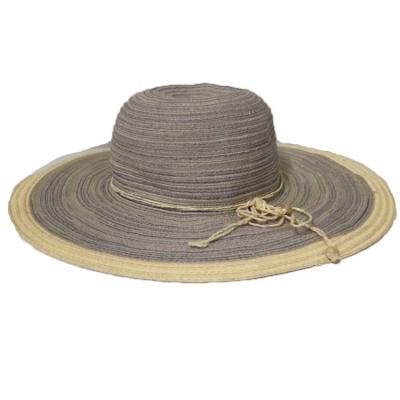 China Character Custom Paperstraw Women's 100% Wide Brim Straw Hat With Thin String for sale