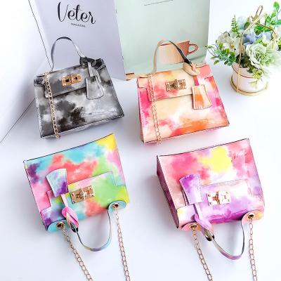 China Trendy Fashion Cloud Pattern Shoulder Colorful Ladies Handbags Tote Bags Chain Small Square Handbags For Women for sale