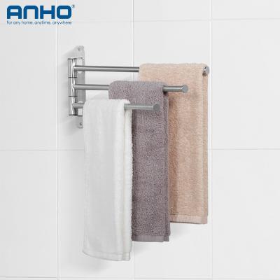 China Fashion Hotel Cheap Bathroom Three-Layer Metal Stainless Steel Wall Mounted Clothes Towel Drying Racks for sale