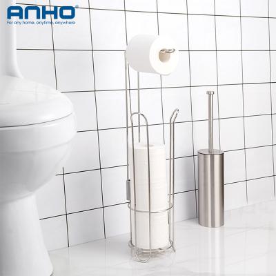 China Traditional Hot Selling Amazon Stainless Steel Bathroom Tissue Block Rolls Toilet Free Standing Rack Paper Holder for sale