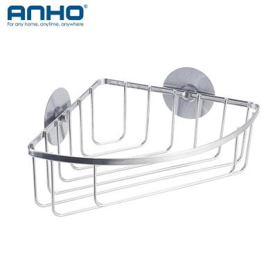 China Wall Mounted Type Bathroom Kitchen Corner Wall Mounted Storage Shelves 304 Stainless Steel Storage Rack for sale