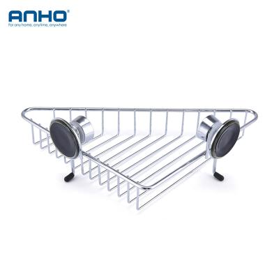 China Modern Hot Sale Triple Suction Bathroom Kitchen Adhesive Corner Mount Storage Corner Rack for sale