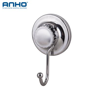 China Viable Wholesale Wall Mounted Vacuum Suction Cup Wall Mounted Stainless Steel Bedroom Kitchen Bathroom Factory Single Coat Hook for sale