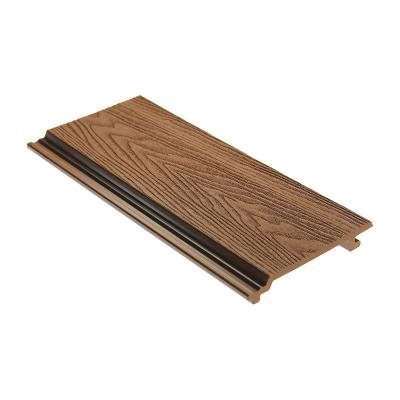 China Modern Deeped Wood Grain WPC Exterior Wall Panel for House Decoration for sale