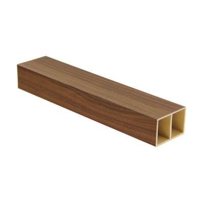 China Eco-friendly WPC Wood Plastic Composite Square Hollow Timber Tube For Interior Decorative 75*50mm for sale