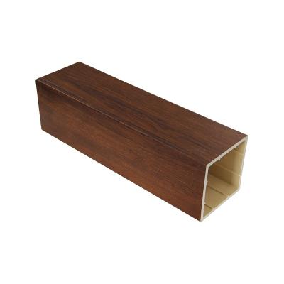 China eco-friendly wooden plastic composite decorative wpc timber hollow square tube for indoor home and office building for sale