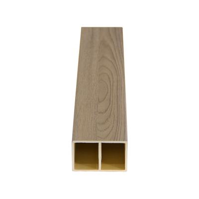 China Modern wood tube construction wpc ceiling wood wall cladding used composite plastic tube office building partition wooden timber batten for sale