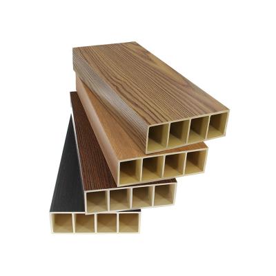 China Indoor square wpc timber tube square panel wpc timber modern construction exterior tube for sale