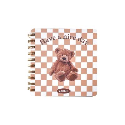 China Hot Selling New LOGO Creative Ins Style Checkered Hand Account Spiral Notebook Customizable Metal Material Coil for sale