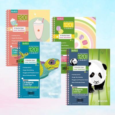 China New Variety Types 2022 Zhang Durable Three Subject Spiral Thickened Double-hole 120 Series Double-size Spiral Paper Notebook Various Sheets for sale