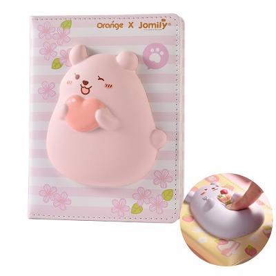 China Three-dimensional soft hardcover of new cartoon cute creative cute decompression notebook slow and comfortable diary notebook for sale