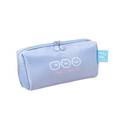 China Schools & Hot Selling New Cartoon Offices Small LOGO Color Large Capacity Soft Custom Double Zipper Design Cool Stationery Pencil Cases for sale