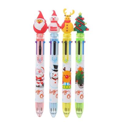 China office & Custom LOGO 0.5mm Wear-resistant Bullet Pen Hot New Creative School Cartoon Writing Christmas Stereo Soft 6 Colors Colorful Ballpoint Pen for sale