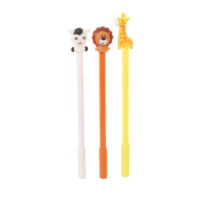 China New LOGO Cute Cartoon Animal Park Student Black Gel Pen Normal Office Stationery Custom Ink Signature Pen Writing Smooth No Broken for sale