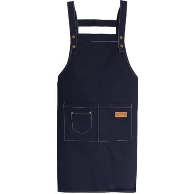 China Hotel Cleaning Chef Apron Customized Logo Kitchen Cooking Aprons with Waterproof CUSTOM MADE Black Cotton Polyester Style Adjustable for sale