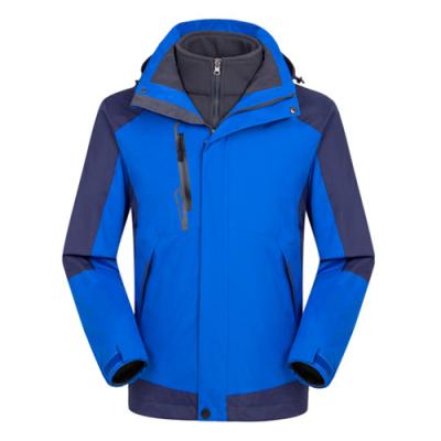 China Breathable Windproof Inner Layer Can Be Removed Hard Shell Tack Waterproof Deep Blue Plain For Men And Women for sale