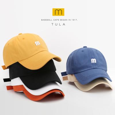 China Hat COMMON M-Letter Embroidered Simple Women's Baseball Cap Cotton Sun Eaves Cap Men's Fashion Soft Top Hat for sale