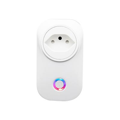 China BR Brazil Wifi Power Voice Control Amazon Alexa Google Home Tuya Smart Socket Residential/Multi-Purpose Socket for sale