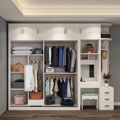 China Nordic Custom Wooden Convertible Wardrobe Clothes Storage Wardrobe Bedroom Furniture Wardrobe With Sliding Door for sale