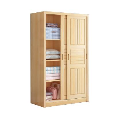 China Expandable All Pine Sliding Door Solid Wood Cabinet Customized Kids Cabinet Wardrobe Bedroom Wardrobe Cabinet for sale