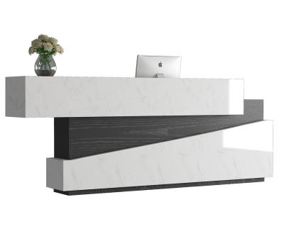 China Small expandable living room reception desk, high end special shaped design, deconstructed style reception desk for sale