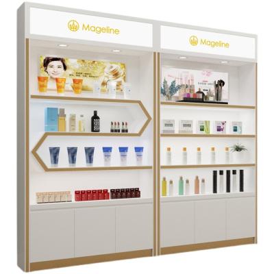 China Minimalist High-end Cosmetics Shop Simple Display Cabinet Skin Care Product Display Stand Showcase for sale