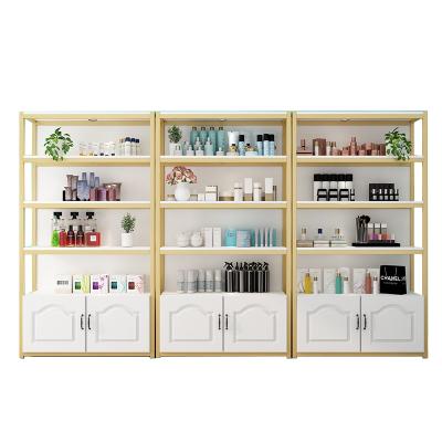 China Minimalist Cosmetic Stand Combination Beauty Salon Display Cabinet Multi-Layer Shelf Display Rack for sale