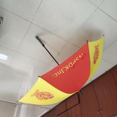 China 30 Inch Red and Yellow Umbrella CLASSIC Promotional Wholesale Automatic Fiberglass Golf Umbrella Custom Made Umbrella for sale