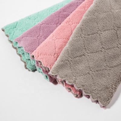 China Purpose Color Microfiber Dishtowel Reusable Clean Cloth Quick Dry Washable Multi Multi Absorbent Super Viable Clean Towel for sale