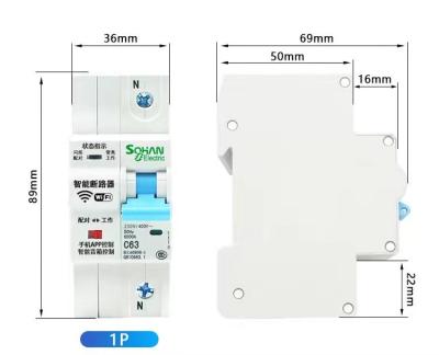 China Sohan Circuit Breaker With Alexa Remote Control Surge Protection Voice Control By Tuya Ewelink Smart Wifi Circuit Breaker 4.5KA for sale