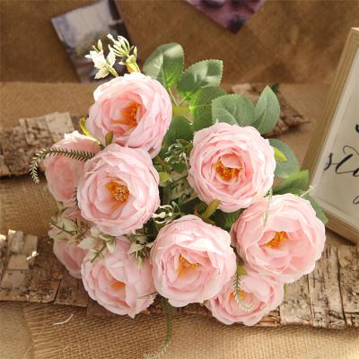 China Home& party& Wedding Decotation 9 Branches Artificial Peony Bouquet For Decoration , Artificial Peony Flower for sale