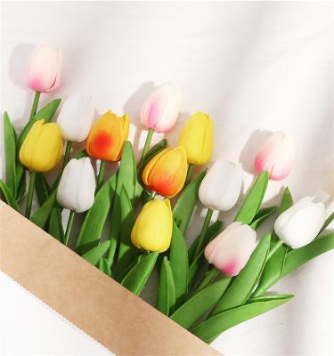 China Hot Selling PU Tulip QSLH- C1359 Artificial Flowers Mini Artificial Tulips PU Tulips For Wedding Home Decor for sale